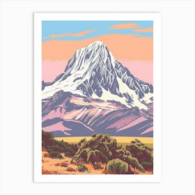 Mount Lafayette Usa Color Line Drawing (3) Art Print