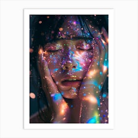 Girl With Glitter On Her Face Art Print