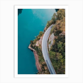 Blue Lake Italy from drone view | Tuscany travel Art Print