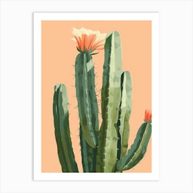 Bishops Cap Cactus Minimalist Abstract Illustration 2 Art Print