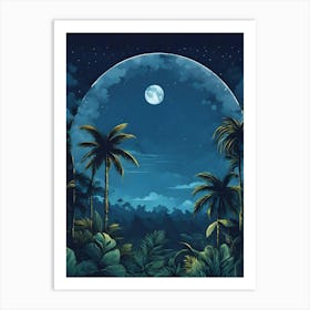 Moonlight In The Jungle Art Print