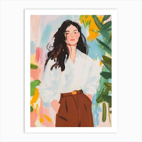 Fierce Woman Gouache Painting Art Print