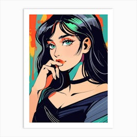 Cartoon Girl Art Print