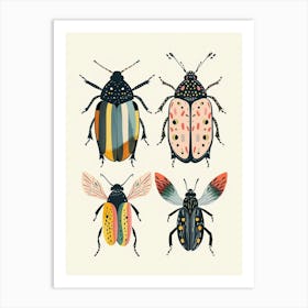 Colourful Insect Illustration Beetle 12 Art Print