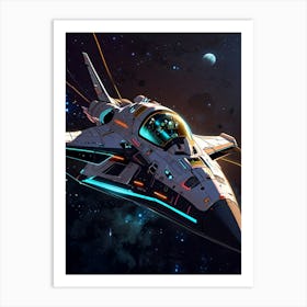 Spaceship In Space 1 Art Print