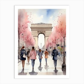 Champs-Elysées Avenue. Paris. The atmosphere and manifestations of spring. 13 Art Print