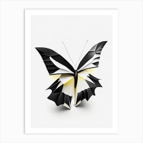 Black Swallowtail Butterfly Origami Style 1 Art Print