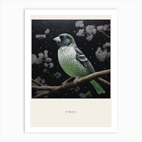 Ohara Koson Inspired Bird Painting Finch 2 Poster Art Print