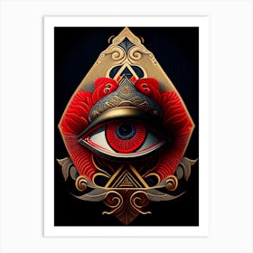 Third Eye Symbol Japanese Ukiyo E Style Art Print
