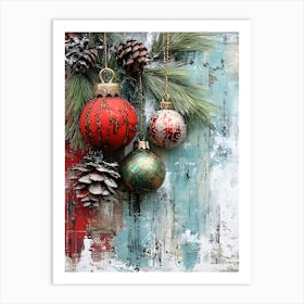 Intage Christmas Mixed Media 8 Art Print