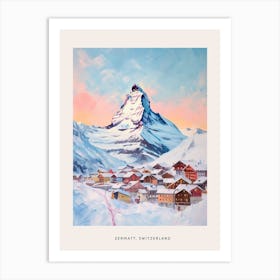 Dreamy Winter Painting Poster Zermatt Switzerland 3 Art Print