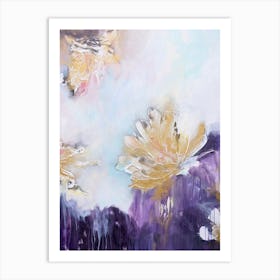 Purple And Golden Flowers 1 Painting Art Print