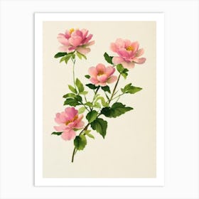 Heather 2 Vintage Flowers Flower Art Print