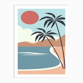 Palm Trees On The Beach 2 Art Print