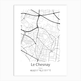 Le Chesnay,France Minimalist Map Art Print