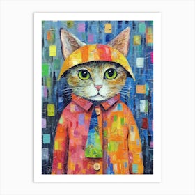 Meowdeling Masterpiece; Cat Chic On Canvas Art Print