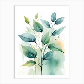 Watercolor Leaves 3 Art Print