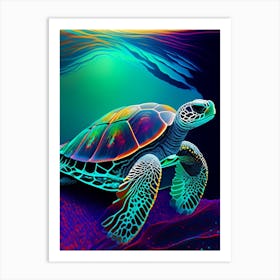 Conservation Sea Turtle, Sea Turtle Abstract 2 Art Print
