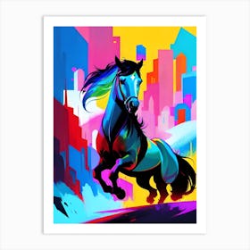 Horse In The City Art Print