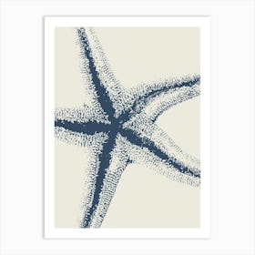 SeaStar in Blue, Beach Decor, Minimalist Coastal Art Poster