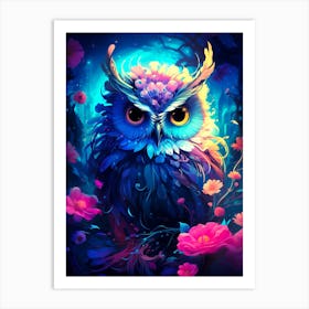 Owl In The Forest 1 Art Print