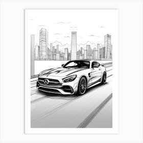 Mercedes Benz Amg Gt City Drawing 2 Art Print