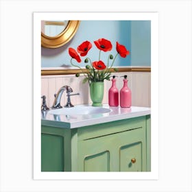 Poppies In The Bathroom Art Print