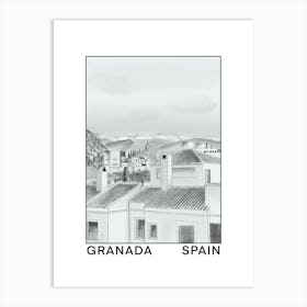 Granada Spain Sketch Print Art Print