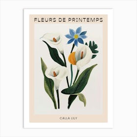 Spring Floral French Poster  Calla Lily 2 Art Print