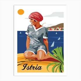 Istria, Woman on the Coast, Croatia Art Print