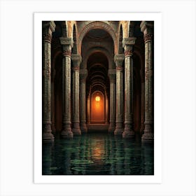 Basilica Cistern Yerebatan Sarnc Pixel Art 6 Art Print