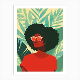 Afro Girl With Sunglasses 1 Art Print