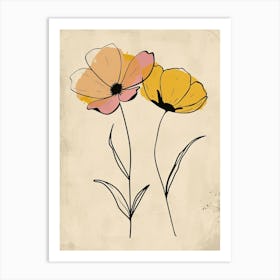 Tampa Flower Market Boho Minimalist Style 1 Art Print