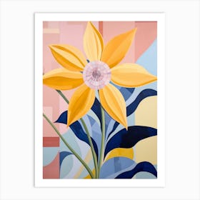 Sunflower 1 Hilma Af Klint Inspired Pastel Flower Painting Art Print