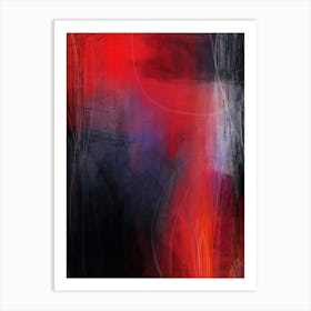 IT WAS ALL A DREAM  ,  red, black, blue, royal, purple, colour blocked Impressionist  Abstract Modern Contemporary Art Print