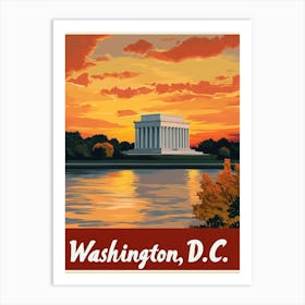 Aihrgdesign A Retro Travel Poster For Washington DC 1 Art Print