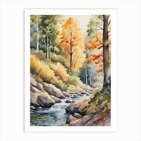 Watercolor Of A Stream 7 Art Print