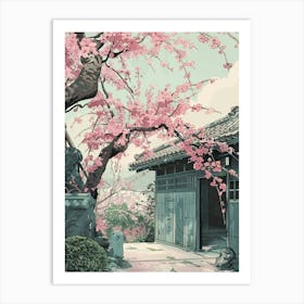 Kyoto Japan 1 Retro Illustration Art Print