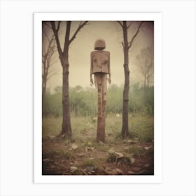 Wooden Figure In The Woods Art Print