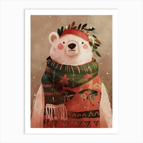 Festive Bear With Holiday Spirit Art Print