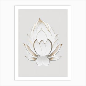 White Lotus Retro Minimal 4 Art Print