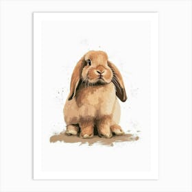 Florida White Rabbit Nursery Illustration 8 Art Print