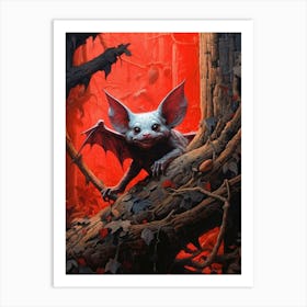 Lesser Bulldog Bat Painting 2 Art Print