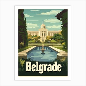 Aihrgdesign A Mid Century Modern Travel Poster For Belgrade 1 Art Print