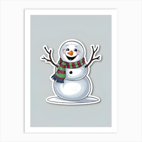 Snowman Sticker Art Print