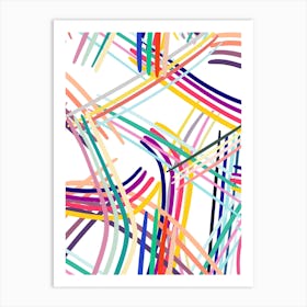 Woven Colorful Lines Multi Art Print
