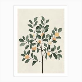 Apple Tree Minimal Japandi Illustration 8 Art Print