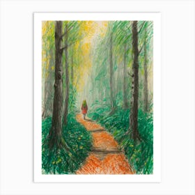 Girl In The Woods 1 Art Print