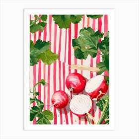 Radishes Summer Illustration 4 Art Print