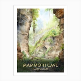 Mammoth Cave National Park Watercolour Vintage Travel Poster 2 Art Print